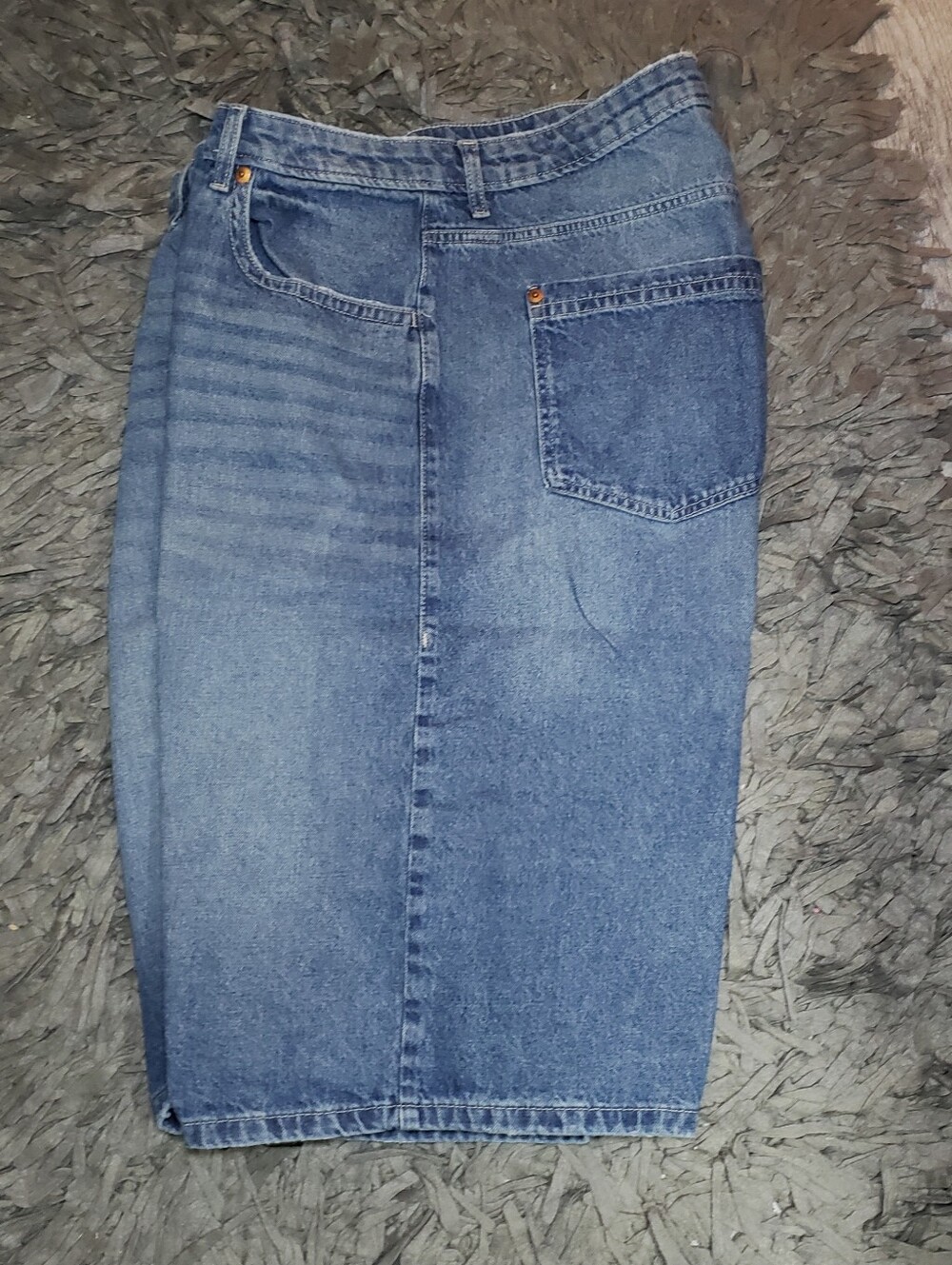 H&M Wide Leg Denim Bermuda Shorts
